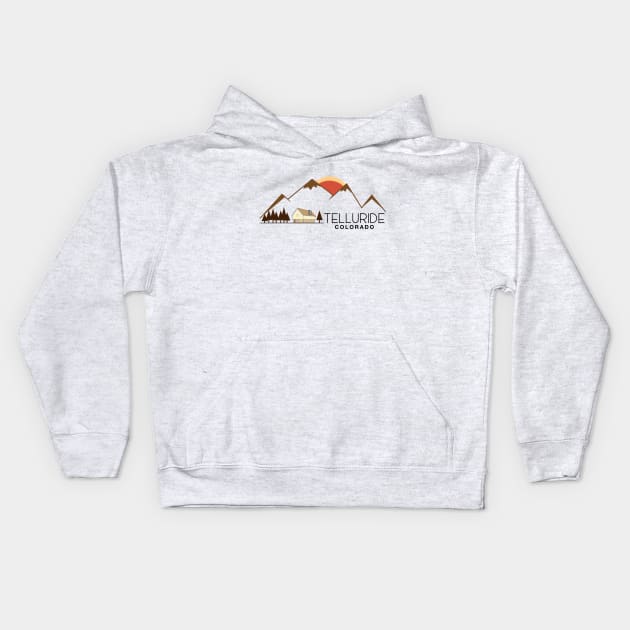 Retor City of Telluride Kids Hoodie by yayo99